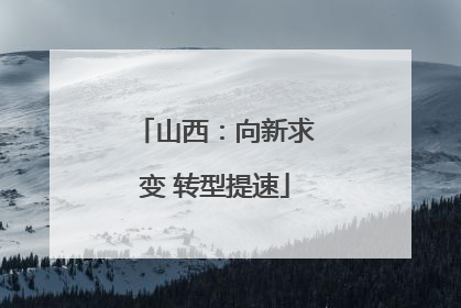 山西：向新求变 转型提速