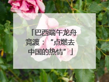 巴西端午龙舟竞渡：“点燃去中国的热情”