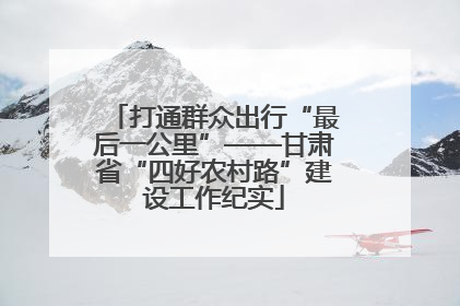 打通群众出行“最后一公里”——甘肃省“四好农村路”建设工作纪实