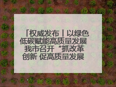 权威发布丨以绿色低碳赋能高质量发展 我市召开“抓改革创新 促高质量发展”主题系列新闻发布会第七场