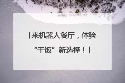 来机器人餐厅，体验“干饭”新选择！