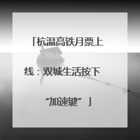 杭温高铁月票上线：双城生活按下“加速键”