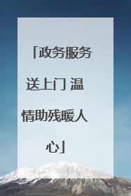 政务服务送上门 温情助残暖人心