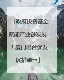 政府投资基金赋能产业链发展！厦门出台促发展措施→