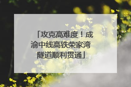 攻克高难度！成渝中线高铁荣家湾隧道顺利贯通