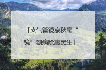 支气管镜察秋毫“镜”到病除惠民生