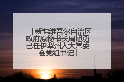 新疆维吾尔自治区政府原秘书长周旭勇已任伊犁州人大常委会党组书记
