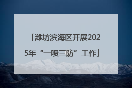 潍坊滨海区开展2025年“一喷三防”工作