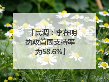 民调：李在明执政首周支持率为58.6%