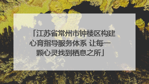 江苏省常州市钟楼区构建心育指导服务体系 让每一颗心灵找到栖息之所