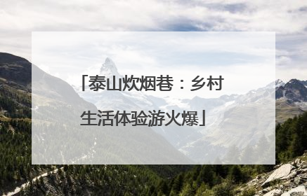 泰山炊烟巷：乡村生活体验游火爆