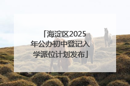 海淀区2025年公办初中登记入学派位计划发布