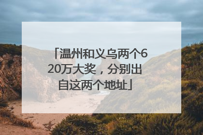 温州和义乌两个620万大奖，分别出自这两个地址