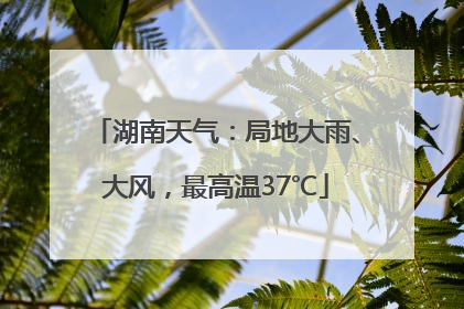 湖南天气：局地大雨、大风，最高温37℃