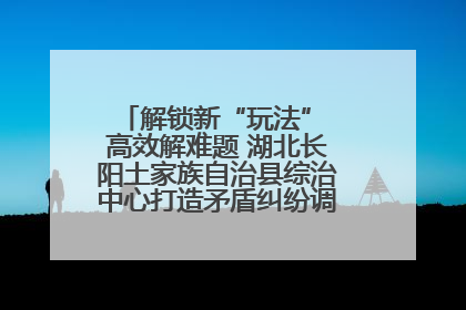解锁新“玩法” 高效解难题 湖北长阳土家族自治县综治中心打造矛盾纠纷调处“终点站”