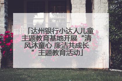 达州银行小达人儿童主题教育基地开展“清风沐童心 廉洁共成长”主题教育活动
