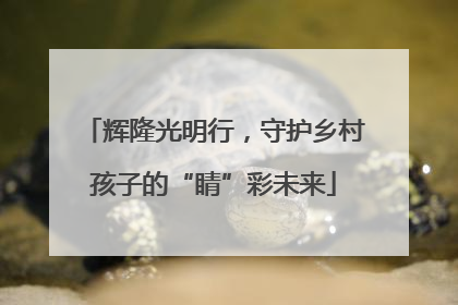 辉隆光明行，守护乡村孩子的“睛”彩未来