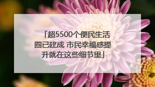 超5500个便民生活圈已建成 市民幸福感提升就在这些细节里