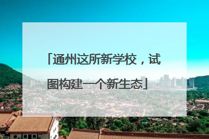通州这所新学校，试图构建一个新生态