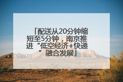 配送从20分钟缩短至5分钟，南京推进“低空经济+快递”融合发展