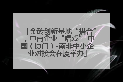 金砖创新基地“搭台”，中南企业“唱戏” 中国（厦门）-南非中小企业对接会在厦举办