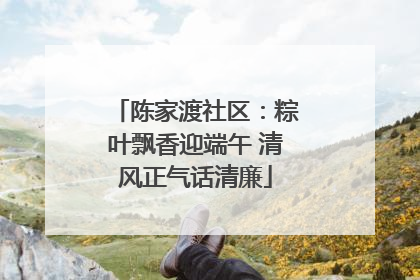 陈家渡社区：粽叶飘香迎端午 清风正气话清廉