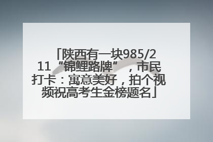 陕西有一块985/211“锦鲤路牌”，市民打卡：寓意美好，拍个视频祝高考生金榜题名