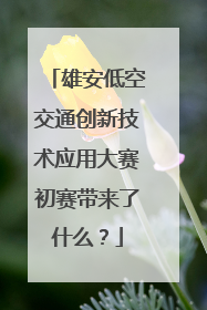 雄安低空交通创新技术应用大赛初赛带来了什么？