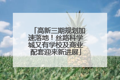 高新三期规划加速落地！丝路科学城又有学校及商业配套迎来新进展