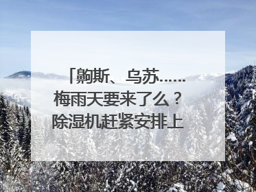 齁斯、乌苏……梅雨天要来了么？除湿机赶紧安排上｜申评测