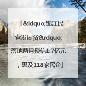 “锦江民营发展贷”落地两月授信1.7亿元，惠及118家民企