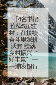 4名书记连续5届驻村：在接续奋斗里深耕沃野 绘就乡村振兴“好丰景”——浦发银行南京分行助力脱贫攻坚、帮促乡村振兴记事（二）