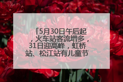 5月30日午后起，火车站客流增多，31日迎高峰，虹桥站、松江站有儿童节和端午亲子活动