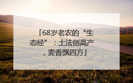 68岁老农的“生态经”：土法创高产，麦香飘四方